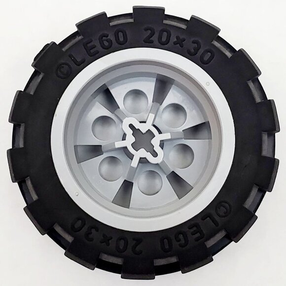 LEGO Technic 4 x Black Wheel Tires Gray Hub 20x30 Car Vehicle Part Lot 4267 4266 - Picture 4 of 7